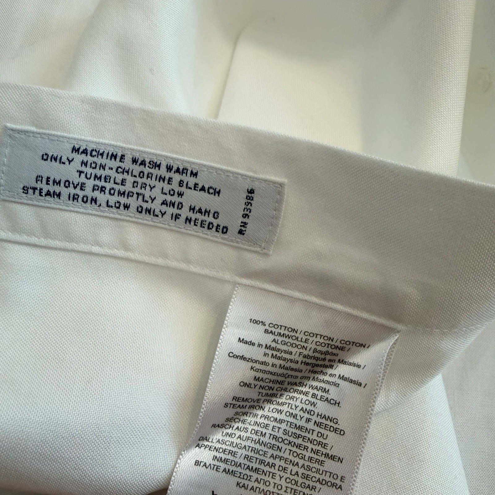Brooks Brothers Supima Cotton Non-Iron Dress Shirt Mens 19-36/37 Solid White