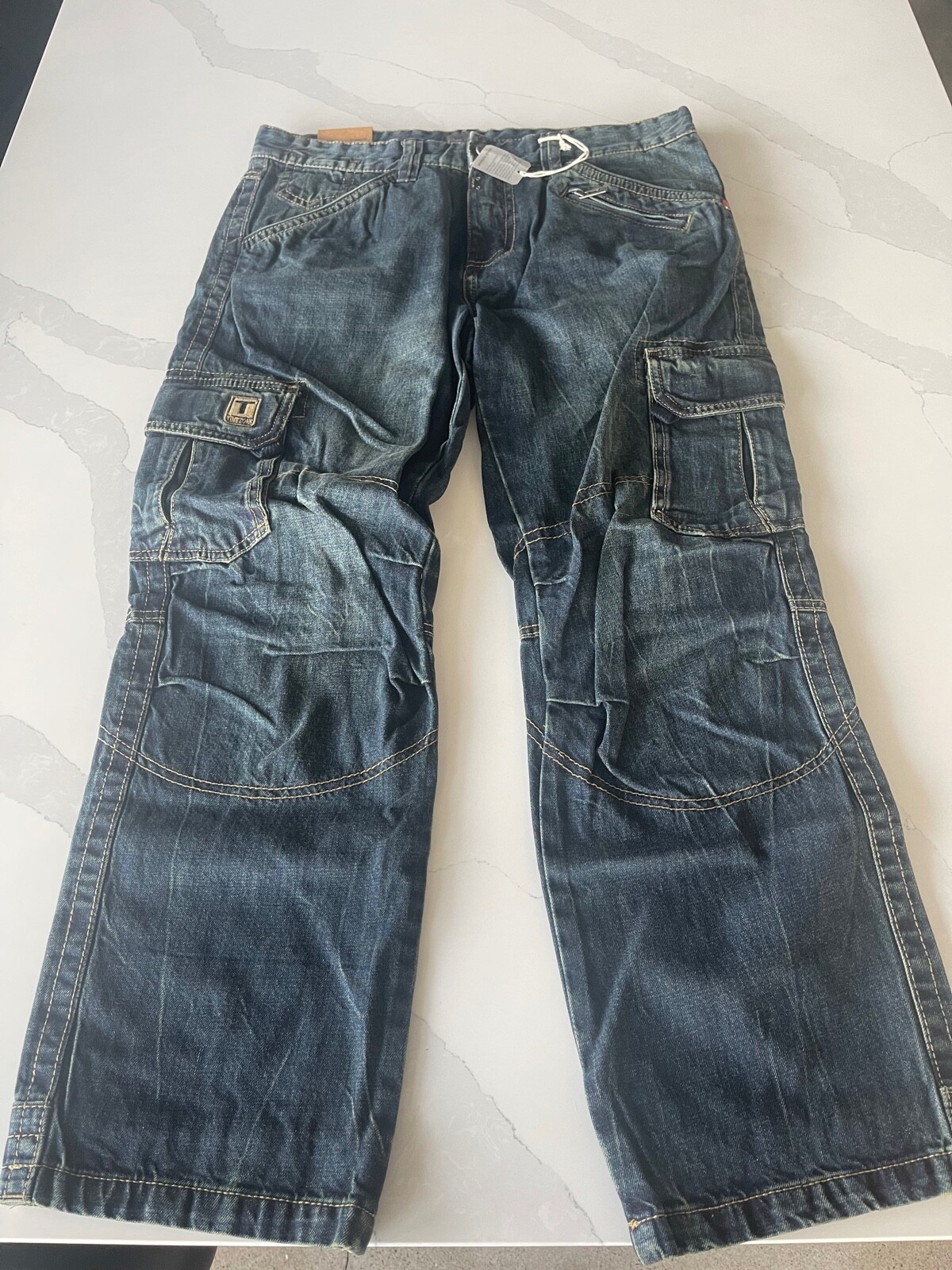Timezone Men’s Cargo Trousers Benito CargoJeans Denim Pants Blue 3983 33W 30L