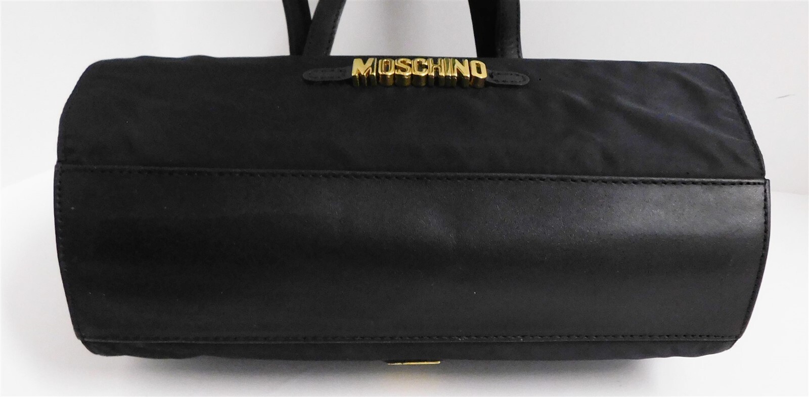 Moschino Redwall Italy Vintage Black Nylon Leather Shoulder Bag
