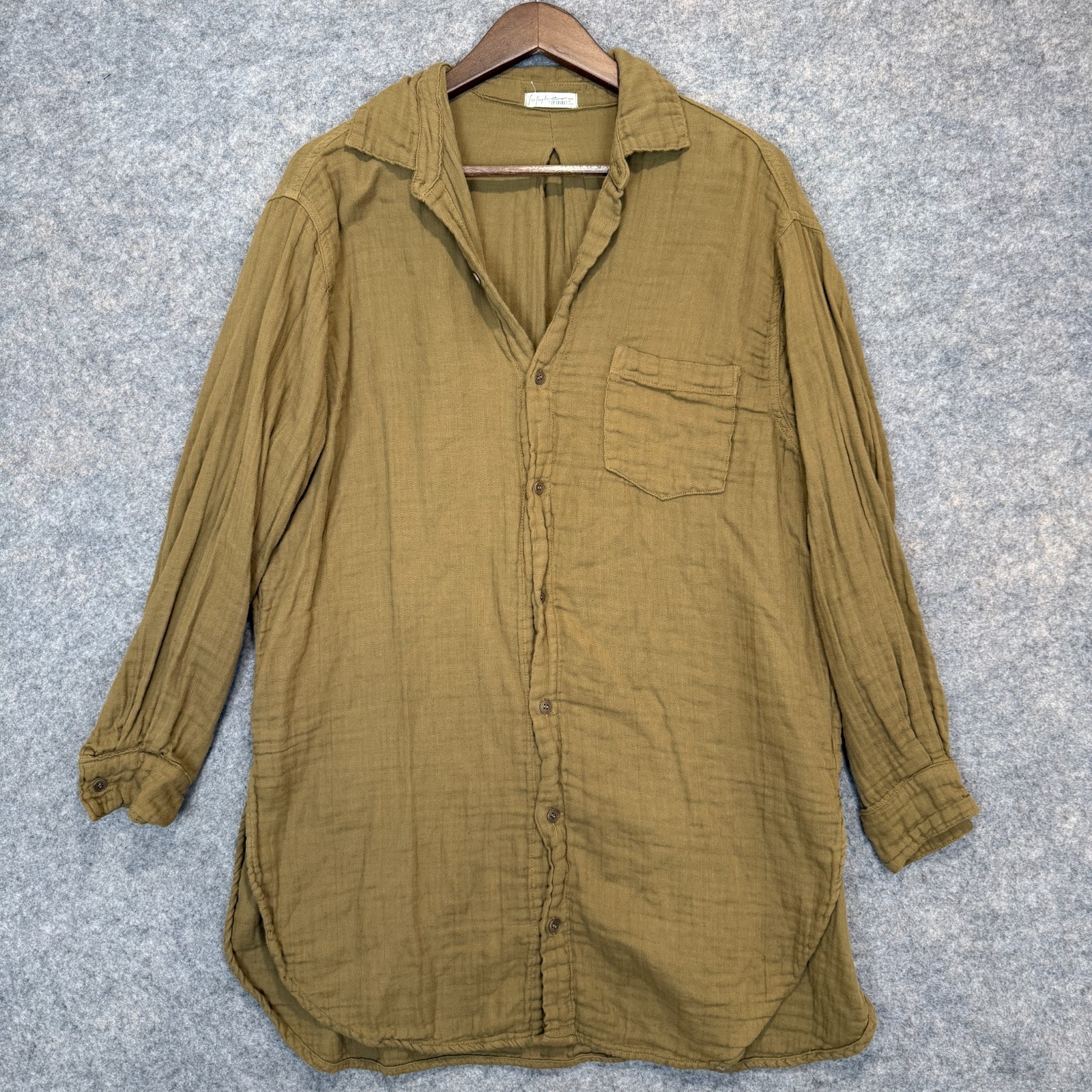 Free People x CP Shades Marella Double Cloth Button Shirt Small Oversized Slouch