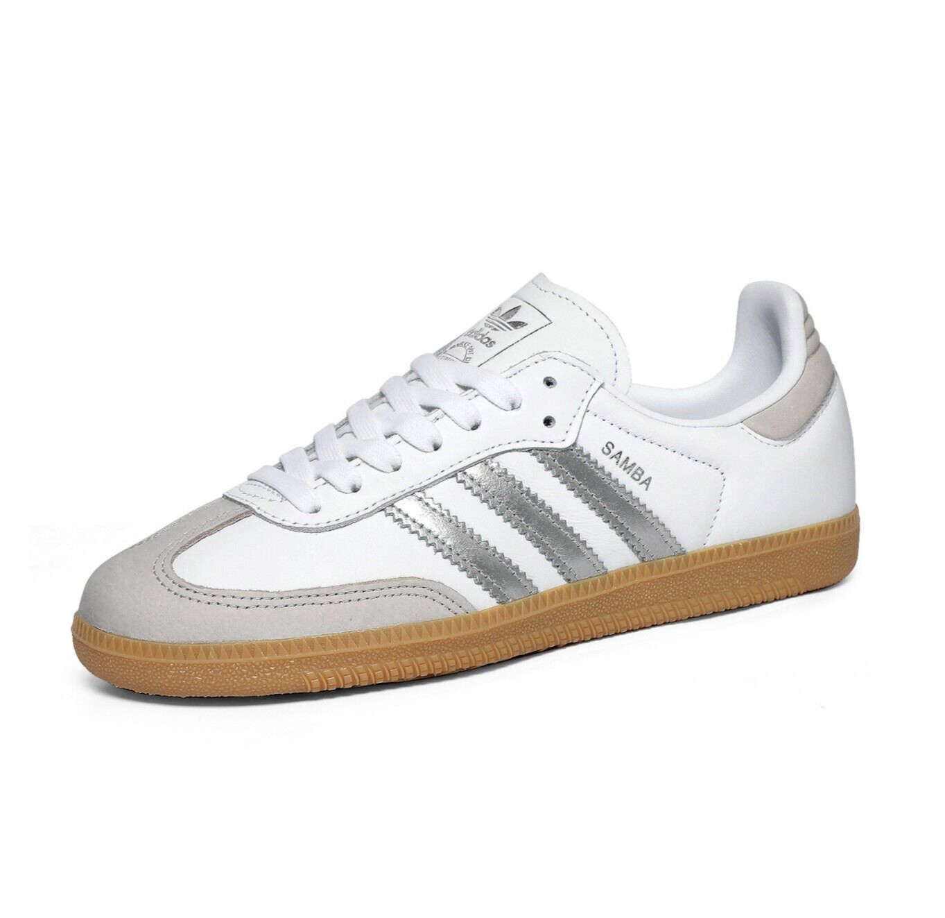 adidas Samba OG White Silver Metallic Womens Sneakers ✅Multiple Sizes