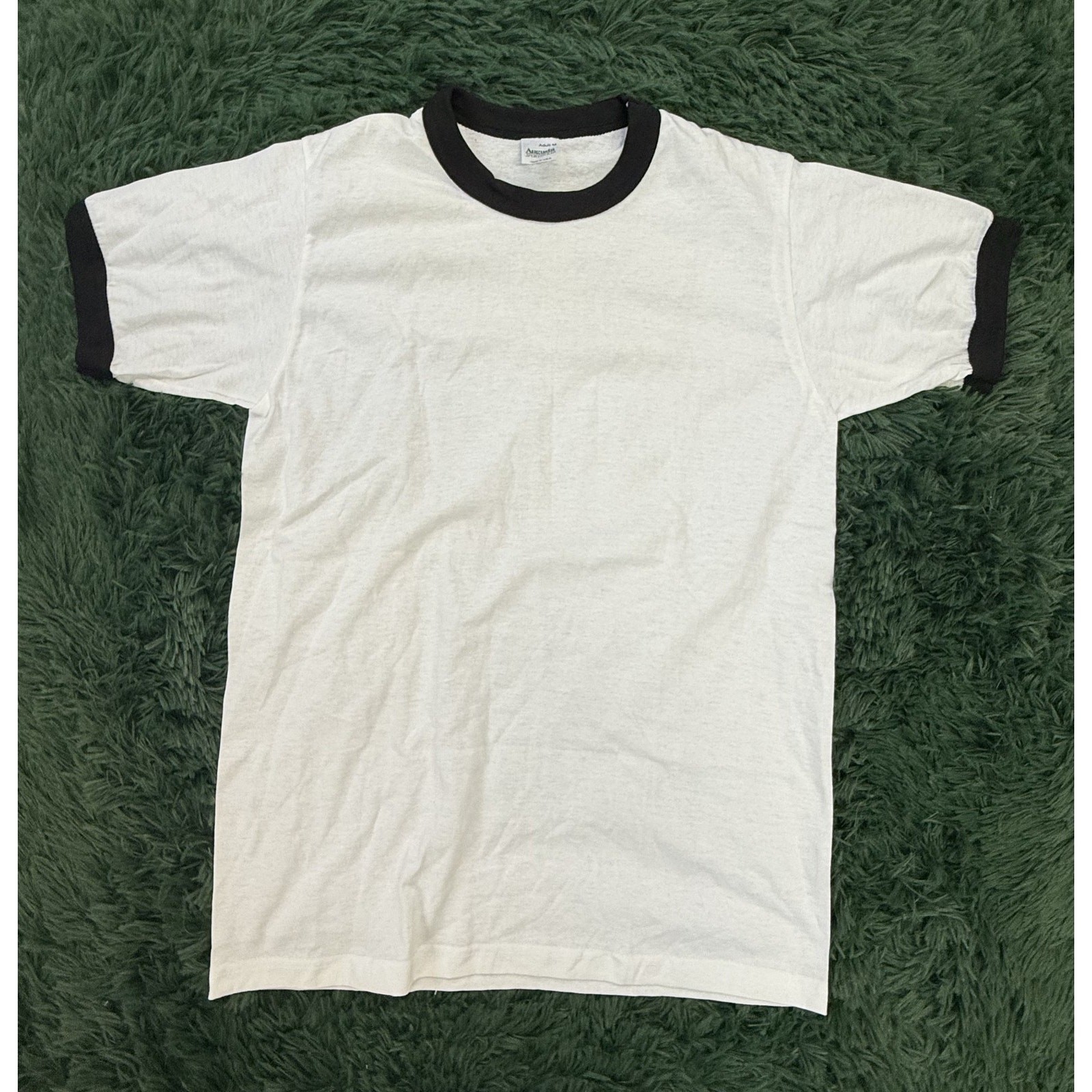 Vintage Augusta Sportswear Men’s Ringer T-Shirt Adult M White Black Made in USA