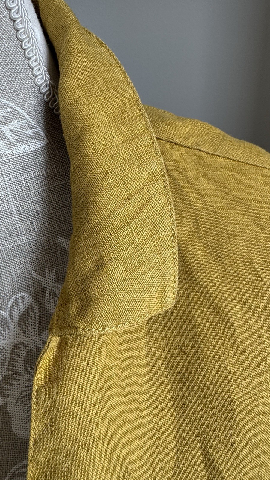 SEASALT ‘SHALLOW LAYERS TUNIC’ MUSTARD 100% QUALITY FEEL LINEN SIZE 12, POCKETS