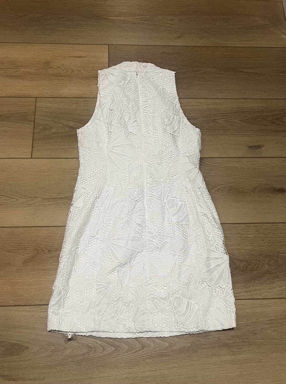 Lilly Pulitzer Alexa Shift Dress White Under The Sea Lace Gold Buttons Size8 NEW