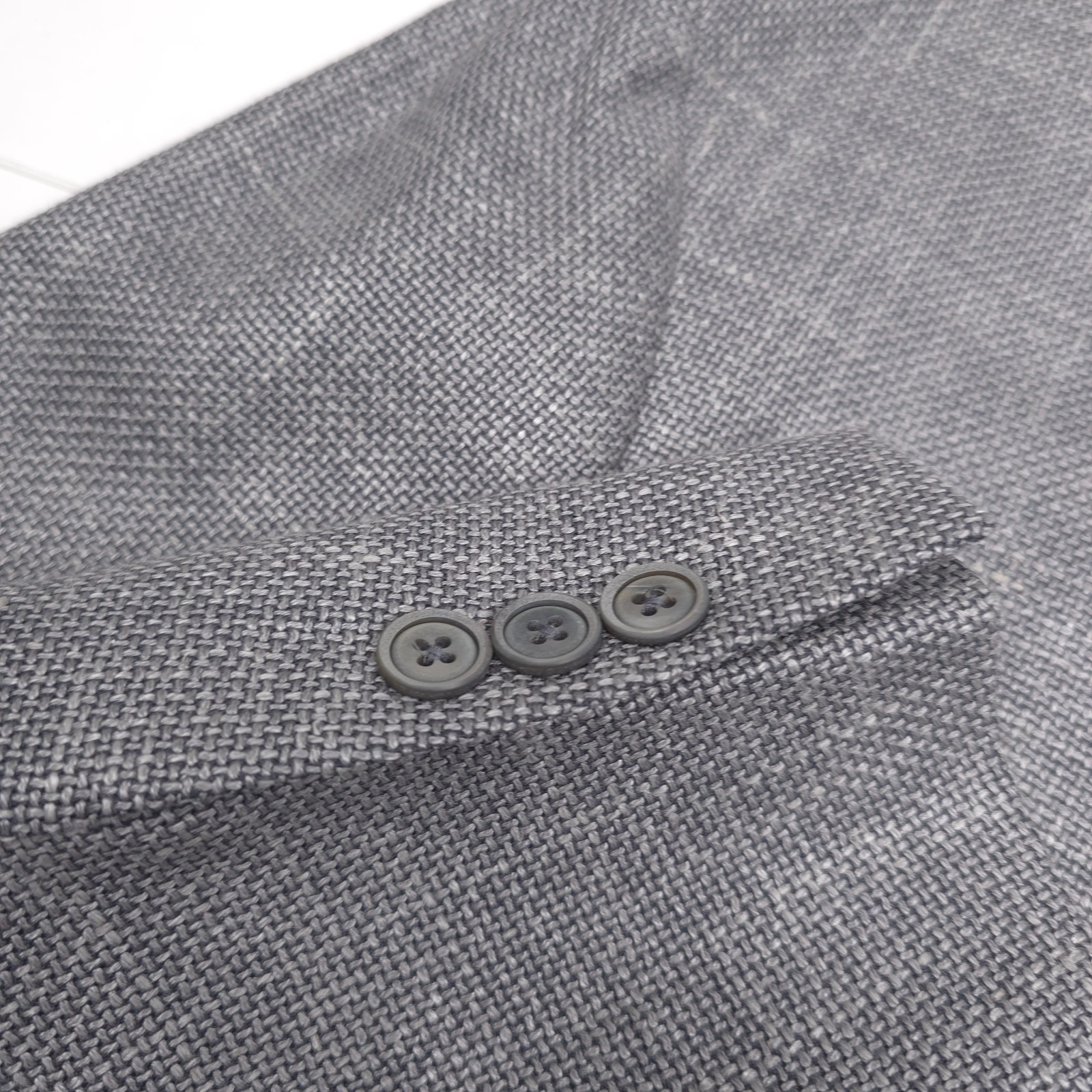$648 Hart Schaffner Marx Gray Hopsack Sport Coat Blazer Jacket Mens Size 40R