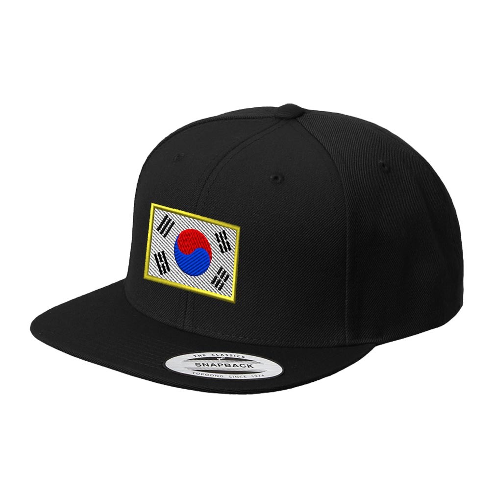 South Korea Embroidered Flat Visor Snapback Hat