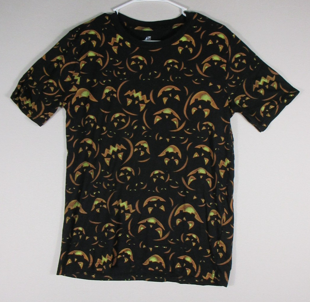 ADTN Womens Halloween Top Cotton Crew Neck Short Sleeve Size M Black