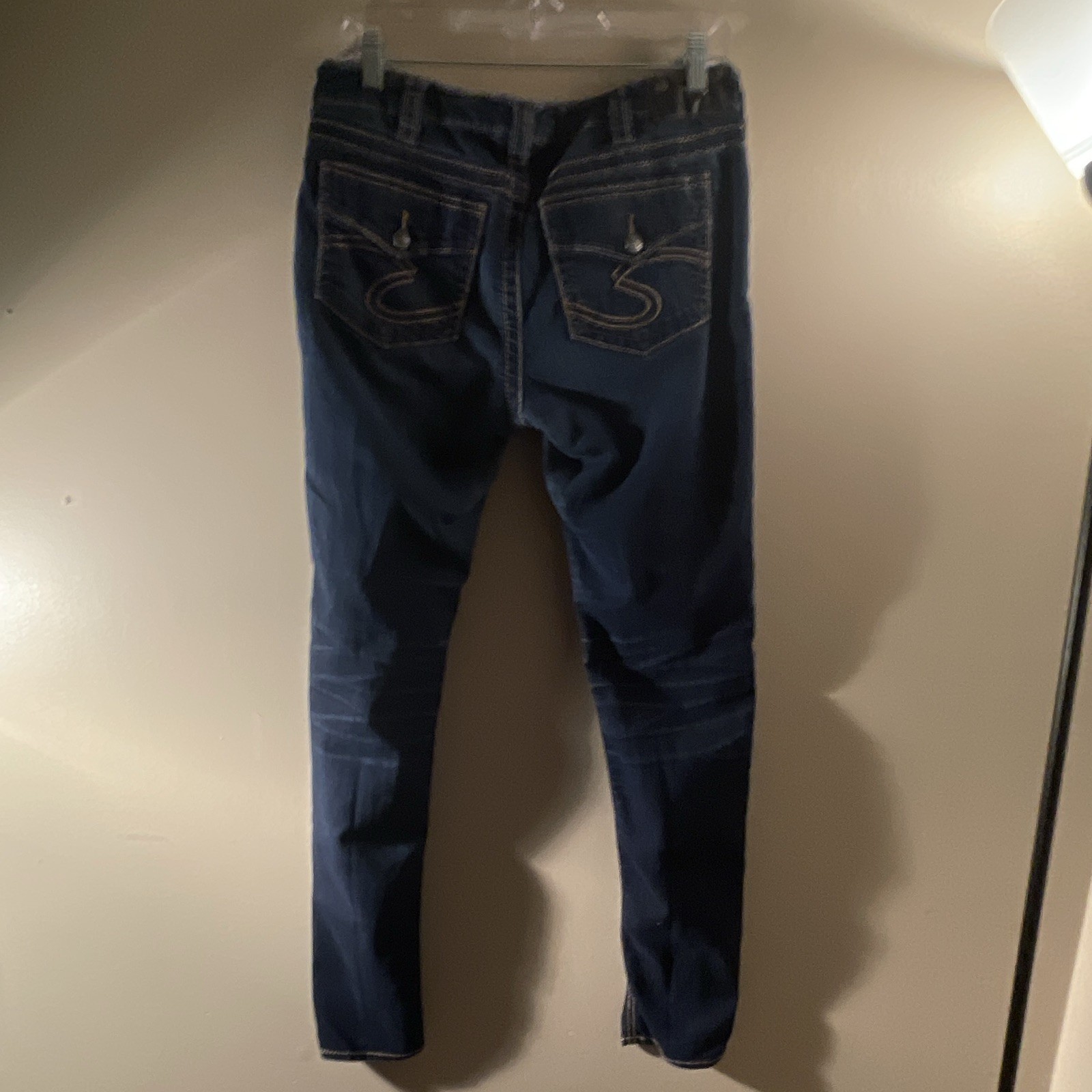 Silver Jeans Men’s Suki Mid Rise Super Skinny Dark Wash Blue Denim Jeans 31×31