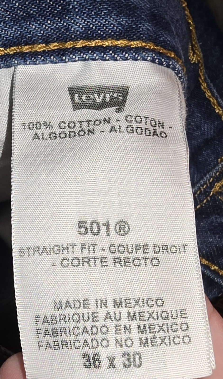 Denim Levi’s 501 Button Fly Jeans Men’s Size 36×27 Short Straight Leg workwear