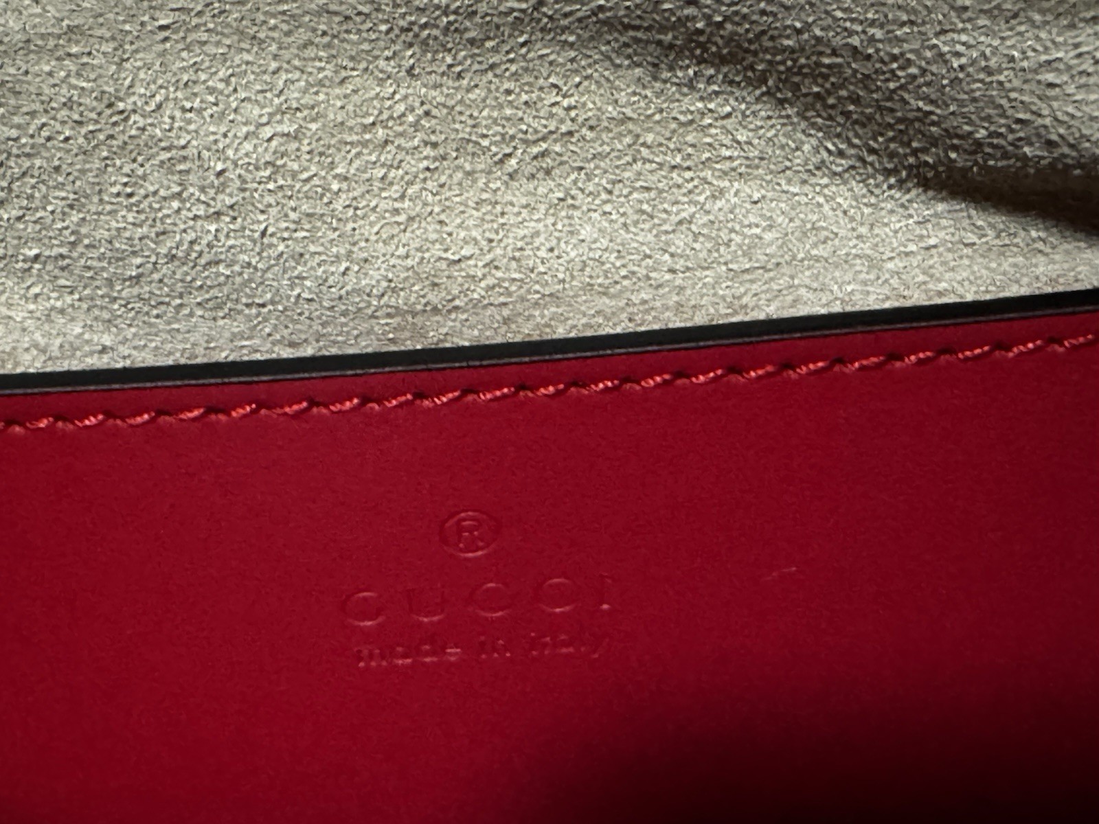 Gucci GG Marmont Matelassé Red Leather Small Shoulder Bag Zip Top Italy