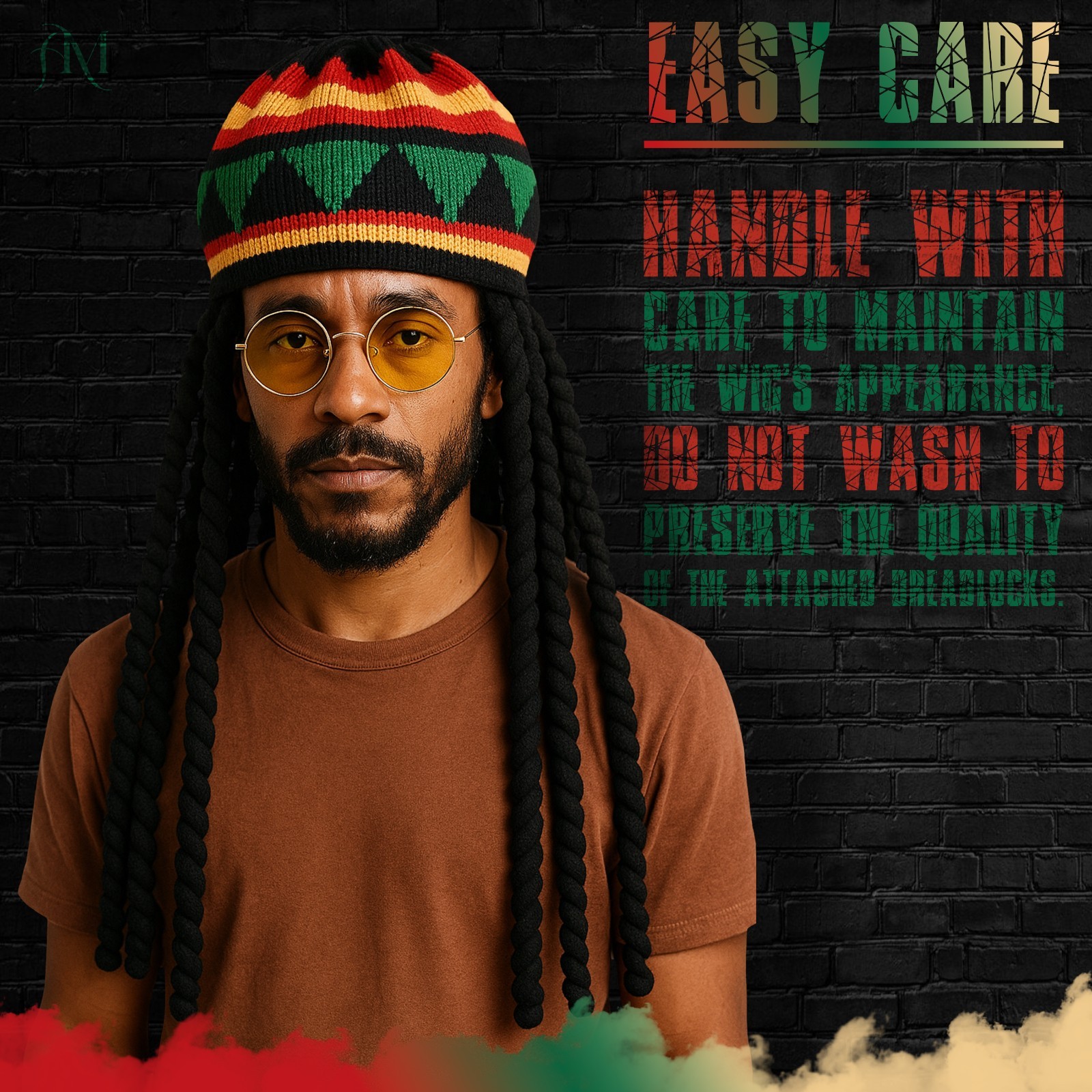 Rasta Dreadlocks Wig Hat Bob Marley Reggae Jamaican Dreads Knitted Party Hat