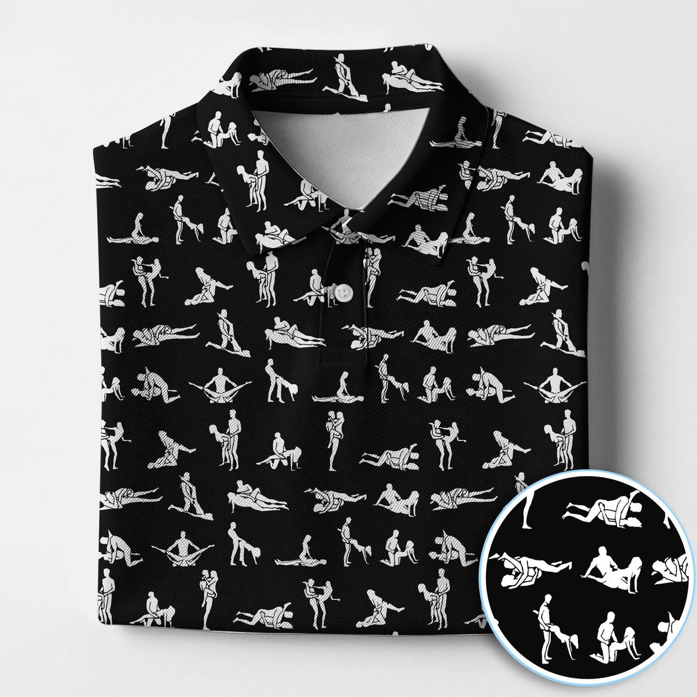 Naughty Couple Golf Polos For Golfer, Sexy Pattern Golf Shirt, Golf Gift For Men