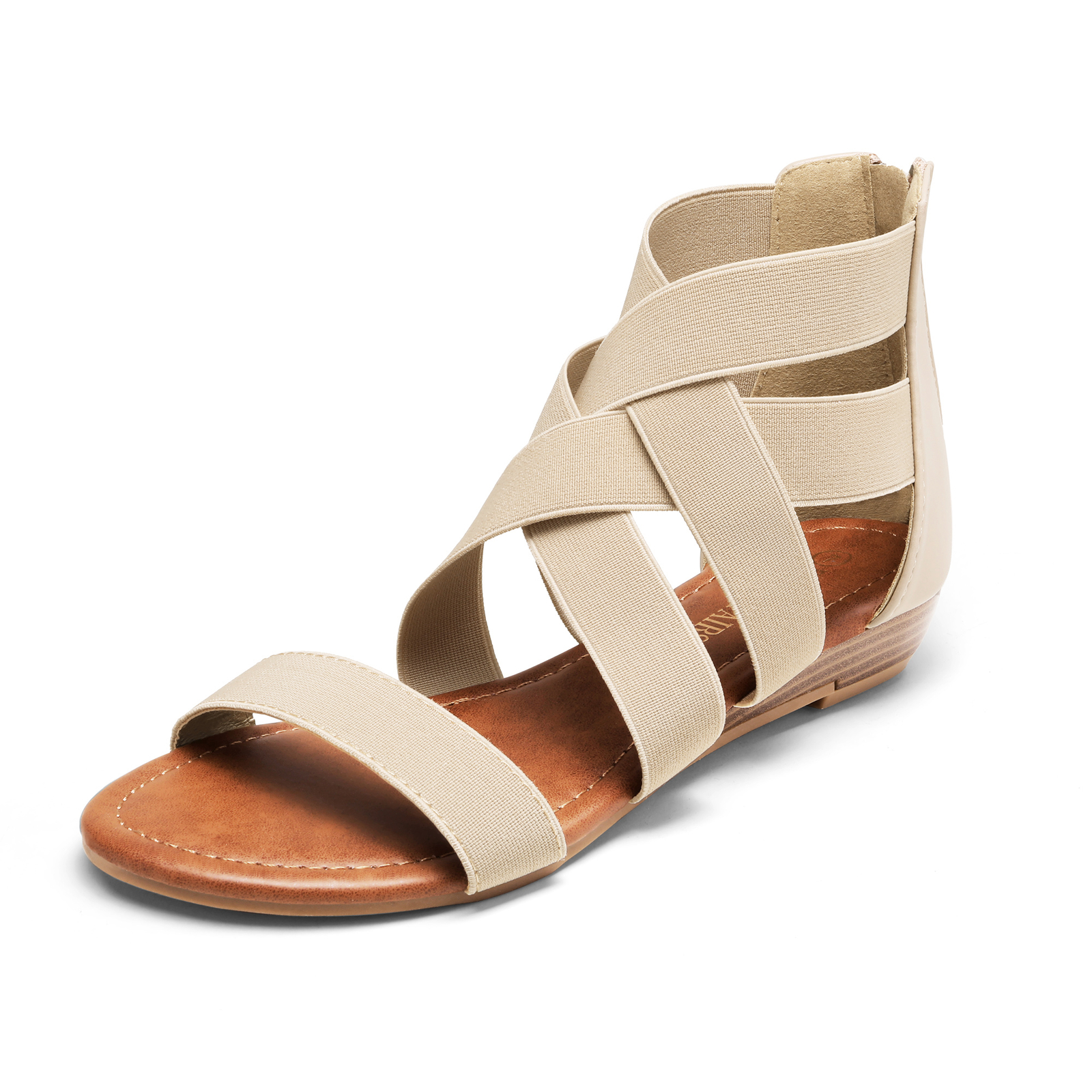 Womens Gladiator Flat Sandals Elastic Cross Ankle Straps Sandals Summer Sandals