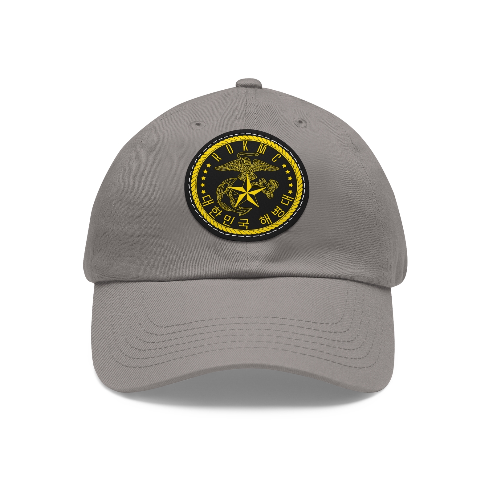 ROKMC Republic of South Korea Marine Corps Military Army Dad Hat Leather Patch