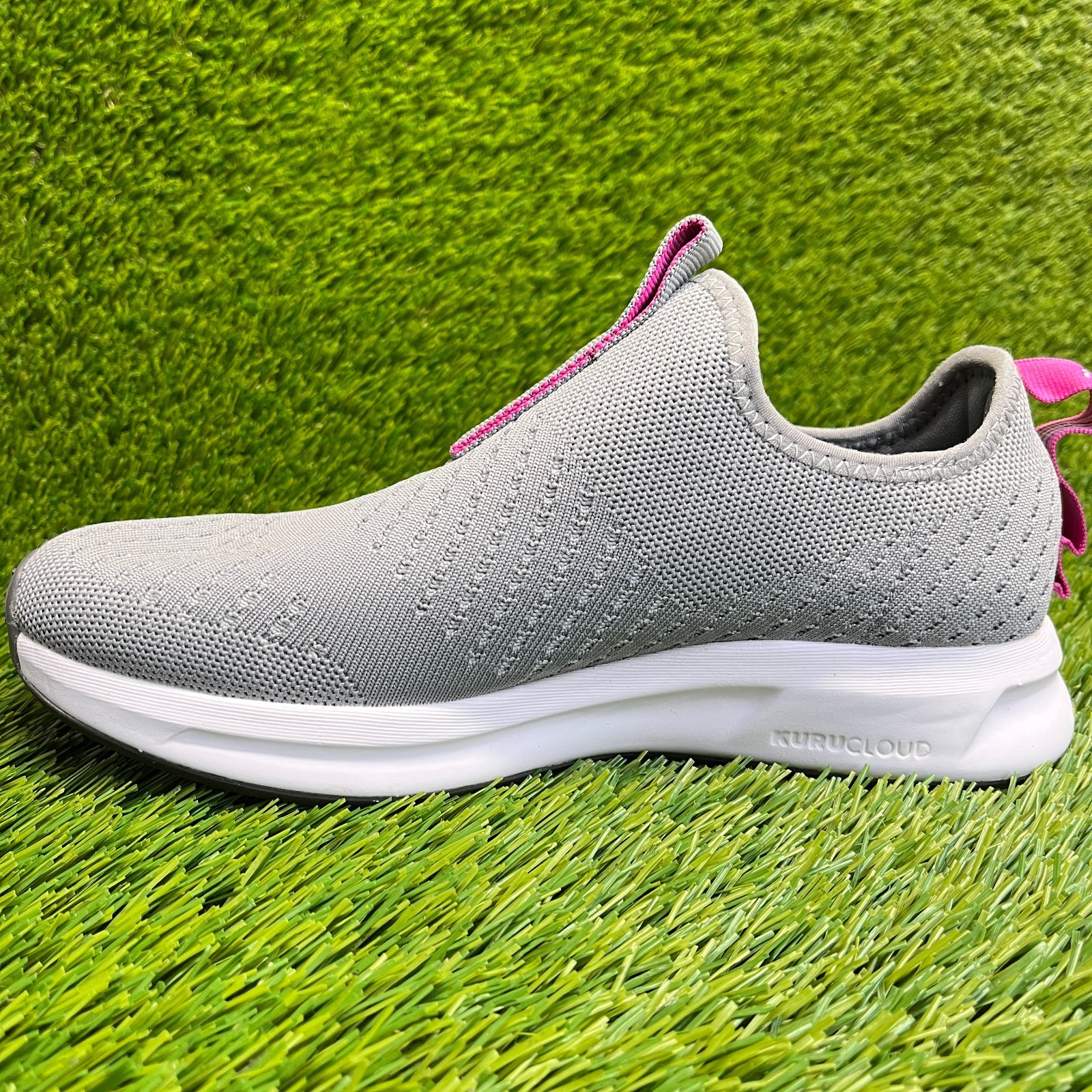 Kuru Atom Womens Size 7.5 Gray Purple Athletic Walking Slip On Shoes Sneakers