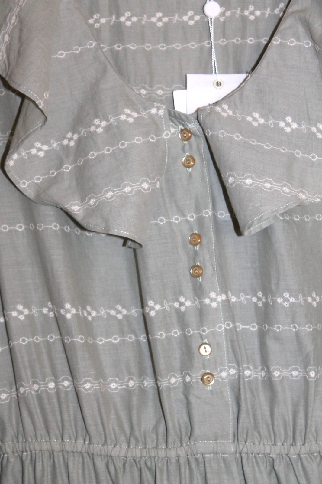 Christy Dawn Alana Seafoam Embroider Dress NWT Maxi Prairie Cottagecore Boho L