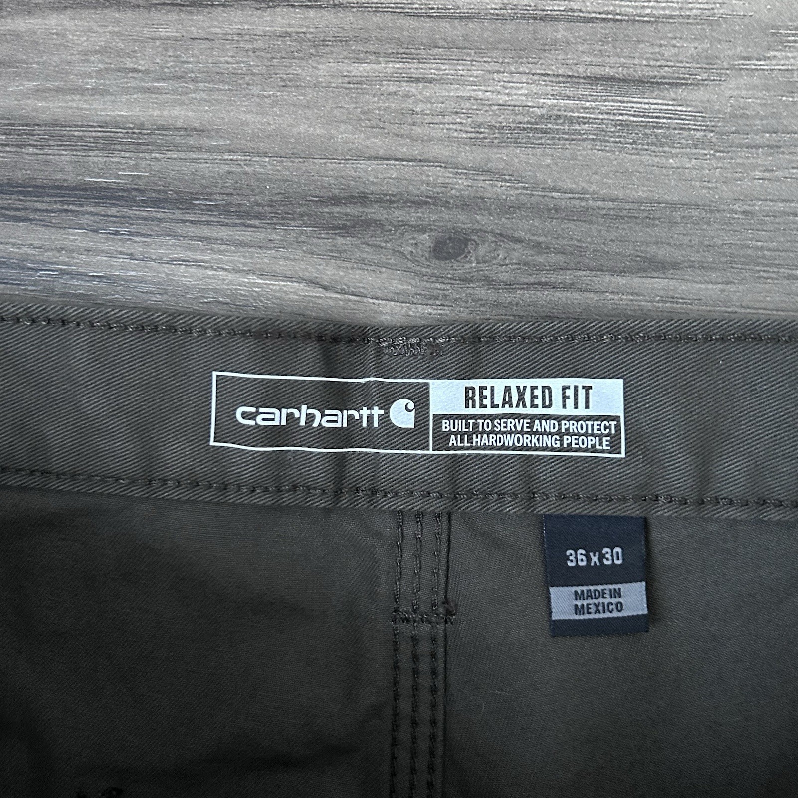Carhartt Washed Twill Utility Work Pants Mens 35×30 Relaxed Fit Brown B324-DFE