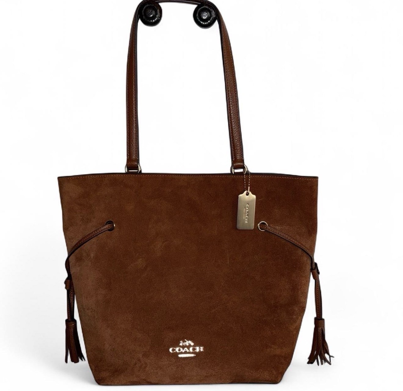 Coach Andy Brown Suede & Leather Tote Bag