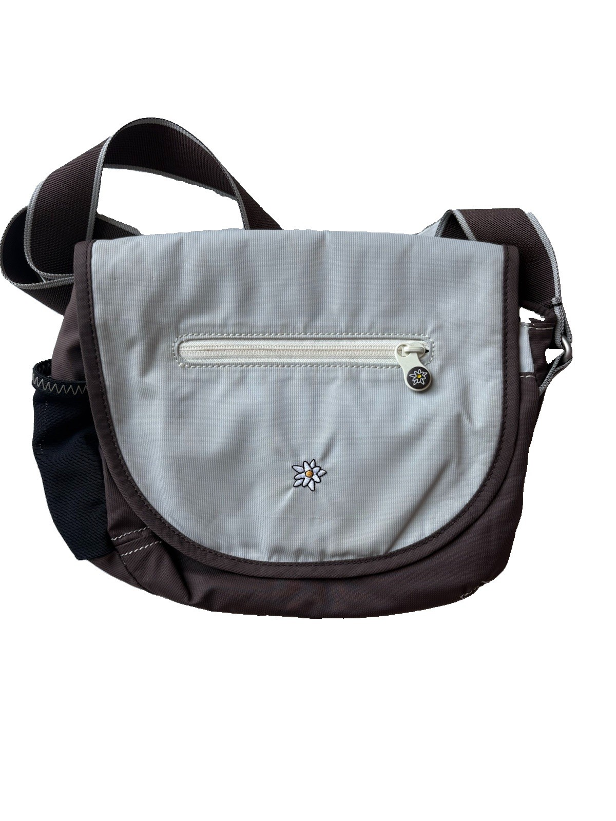 Sherpani Beige Flora Milli Crossbody Bag Adjustable Strap Lined Pockets Zip