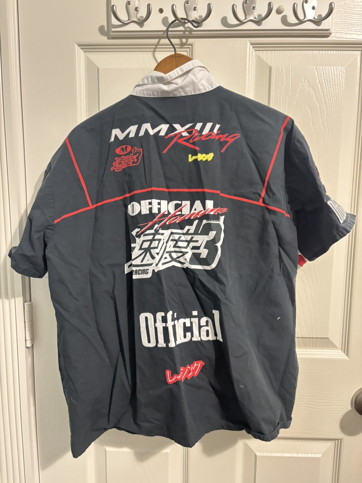 BoohooMAN Button Up OFCL Racing Graphics Pockets Unique Mens Size Small
