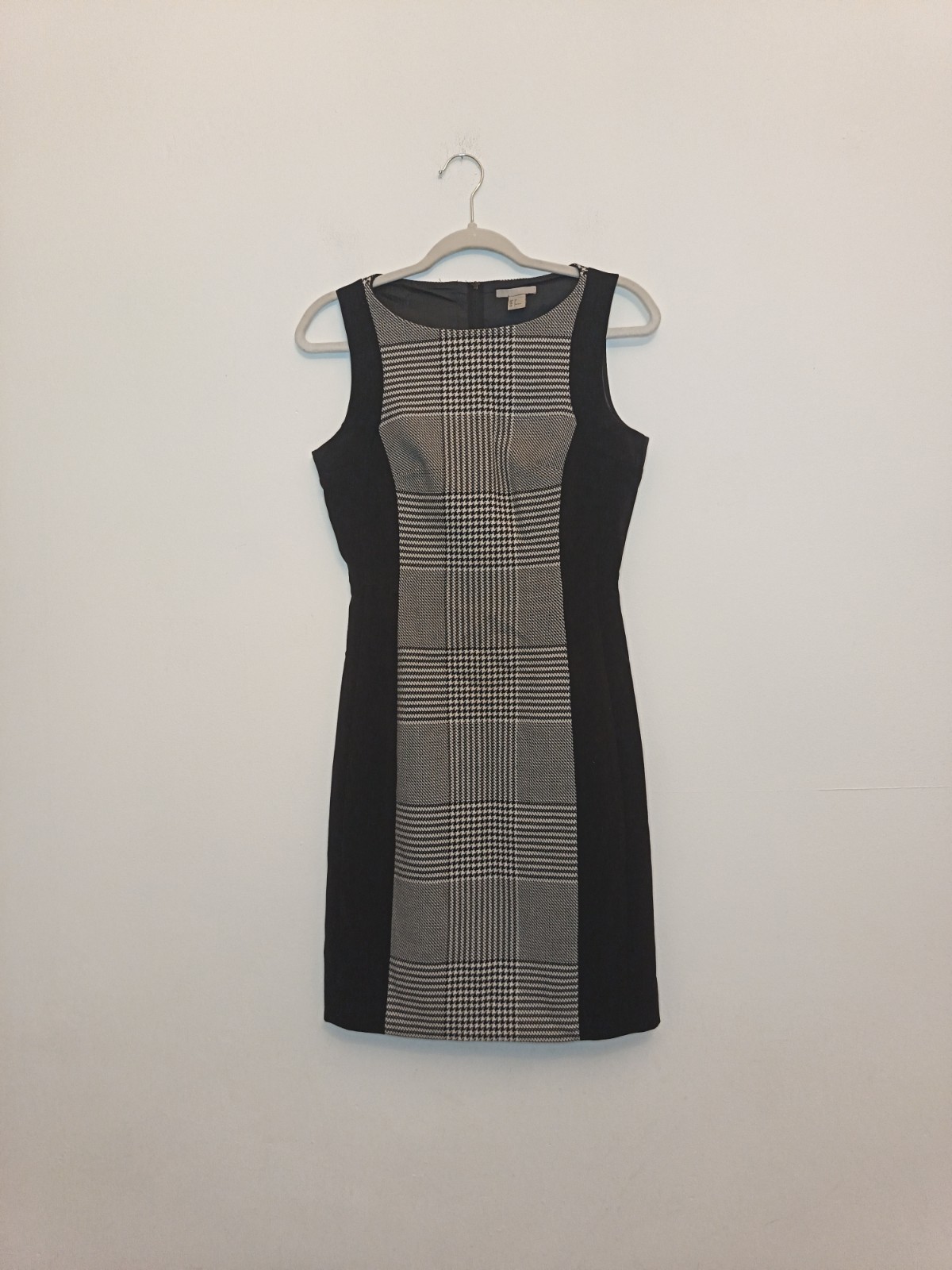 Black White Checkered Slimming Work Smart Dress Size 10 Office Wear Houndstooth