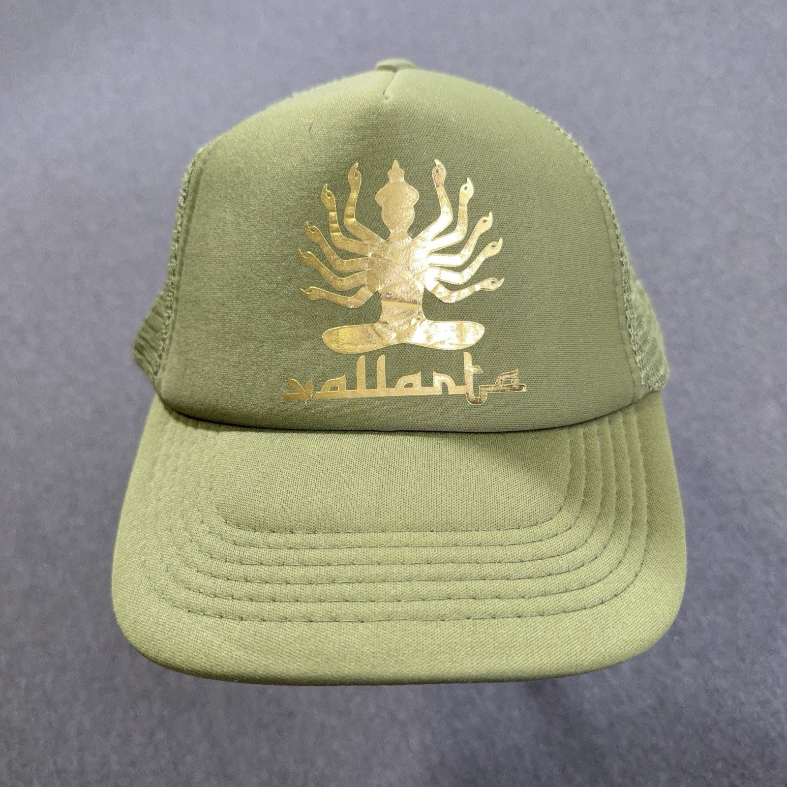 Mandala Trucker Hat OSFA Green Deity Mesh Back Adjustable Logo Outdoor