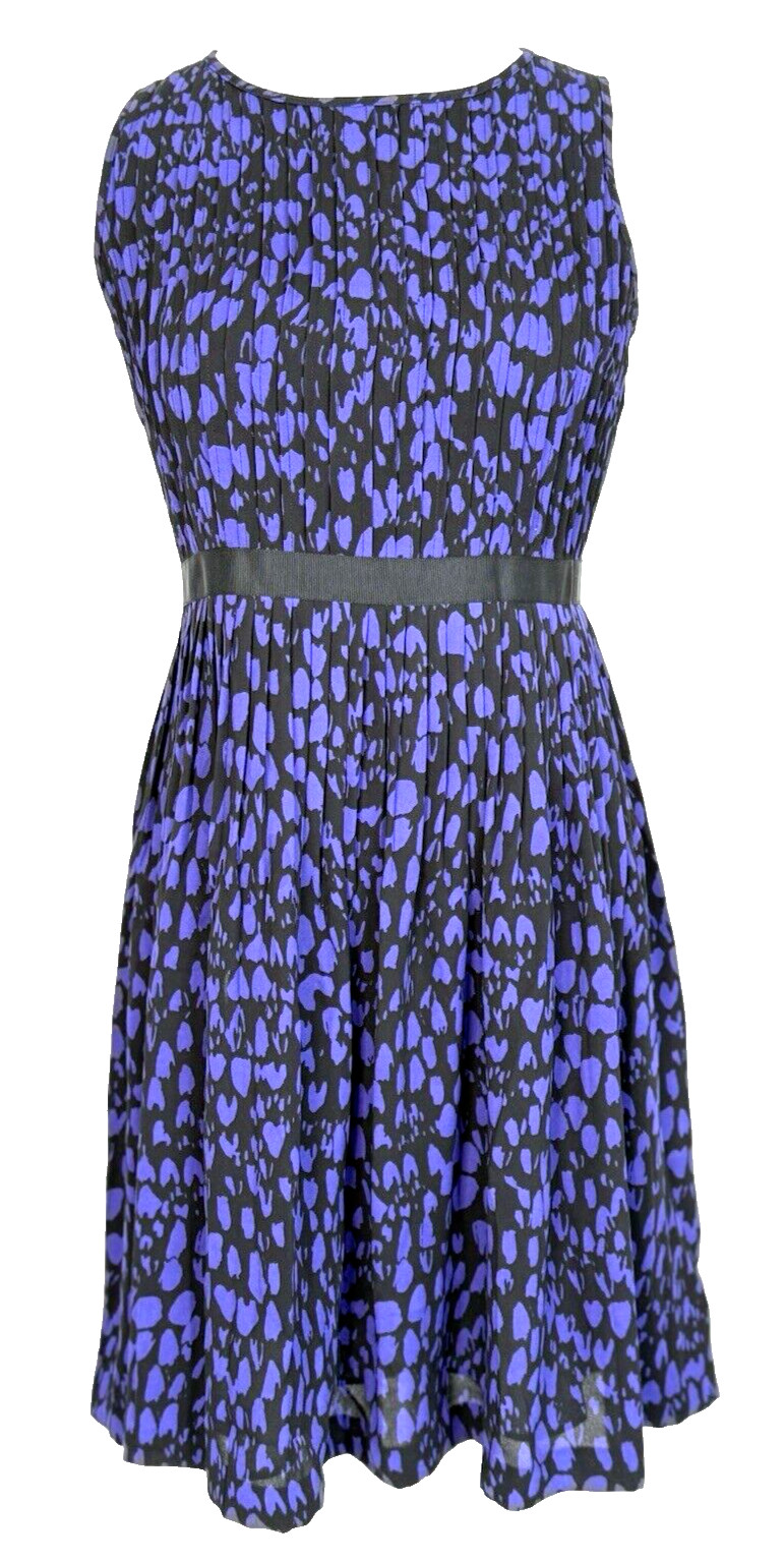 Ann Taylor Loft Womans Size 2P Dress Geometric Knit Zipper Pull Purple Party