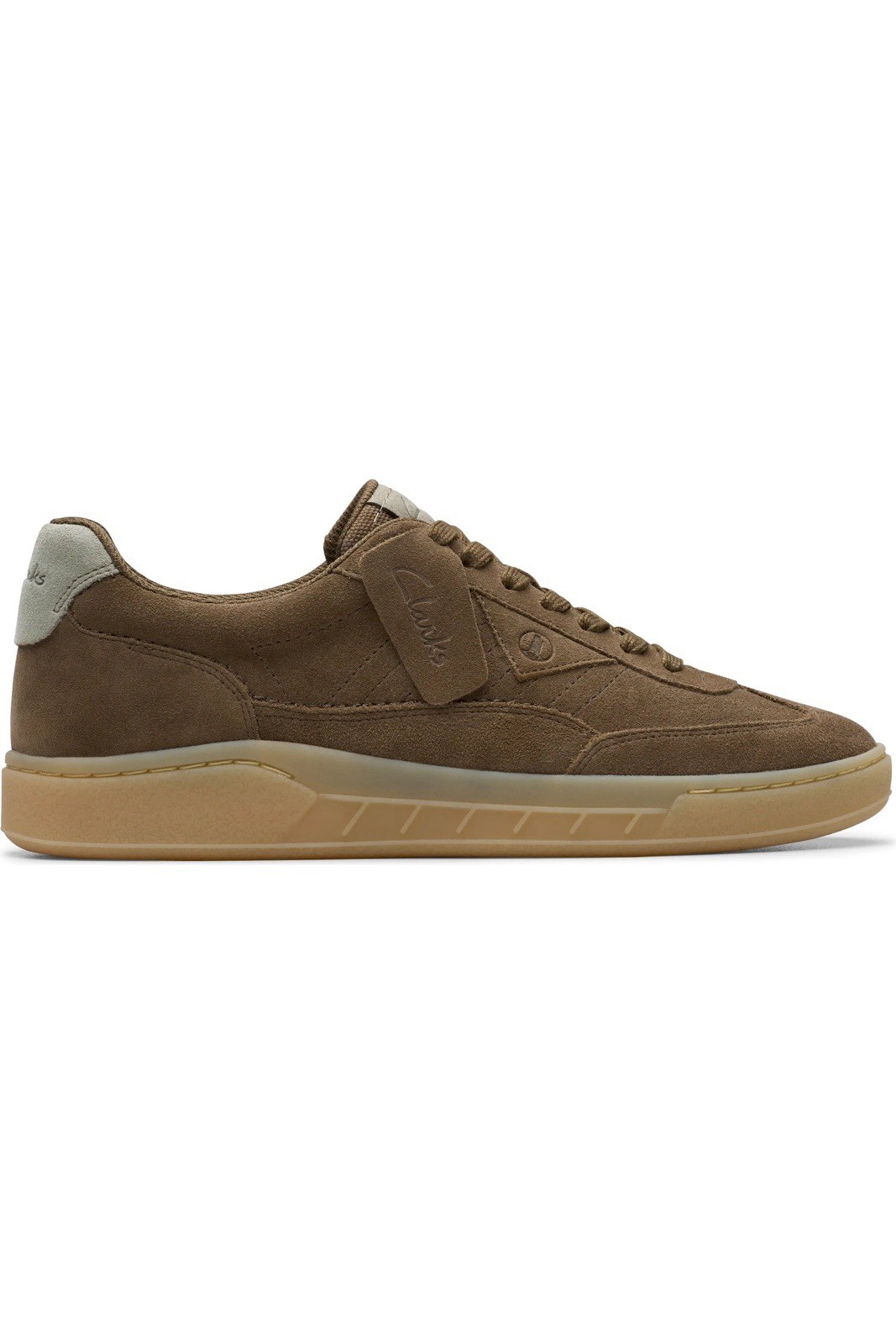 Men’s Clarks Craftrally Ace Suede Sneaker In Khaki Green Color Size US 11.5 New