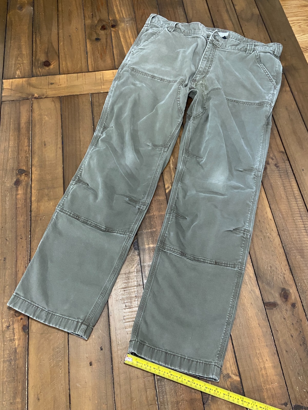 Carhartt 102802 Tarmac Gray Rugged Flex Double Front Pants 38×32 Distressed