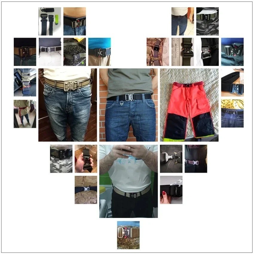 Belt Magnetic Buckle Adjustable Belts For Men Military Combat Elastic Bel