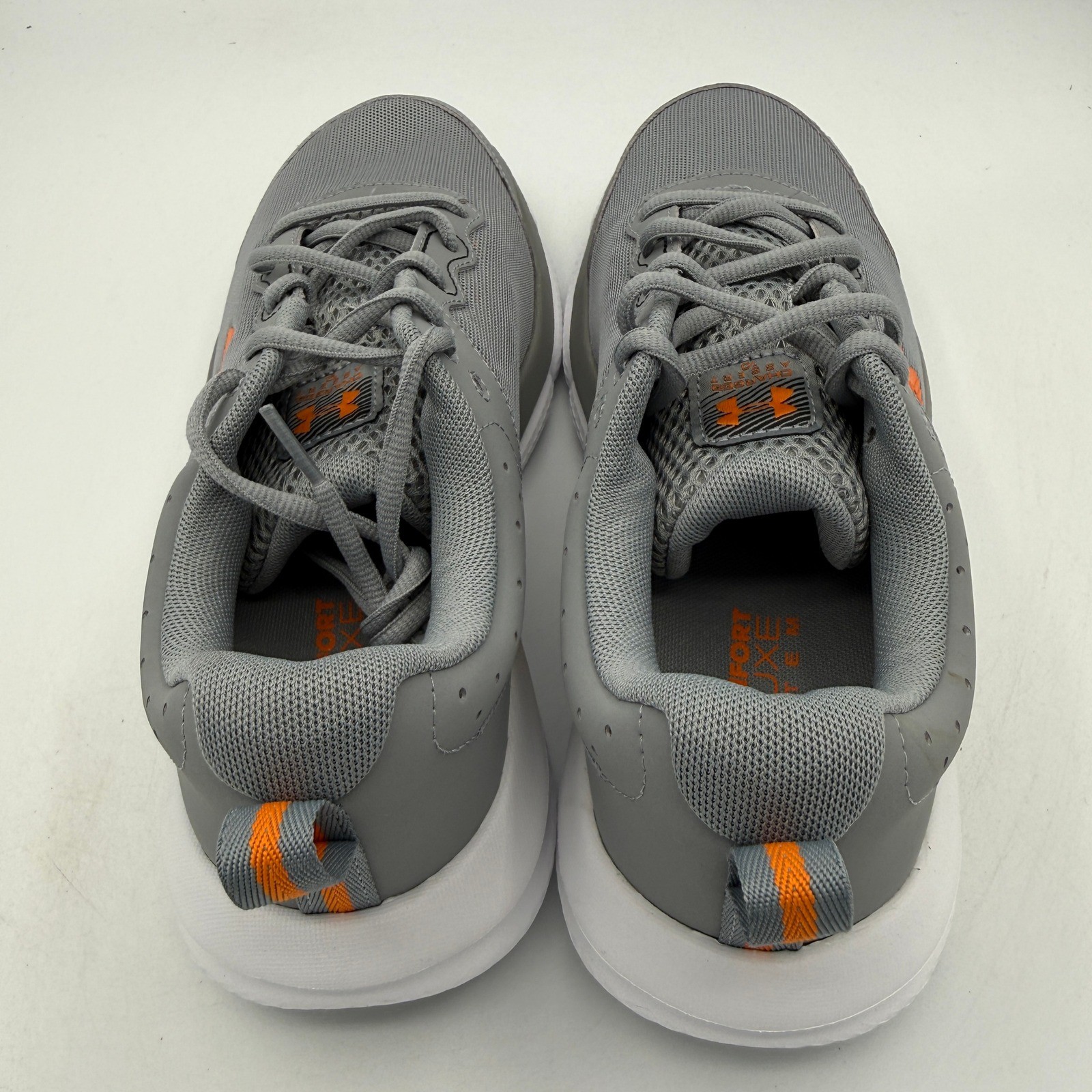 Under Armour Charged Assert 10 Shoes Mens Size 8 Gray Orange Running 3026175-105