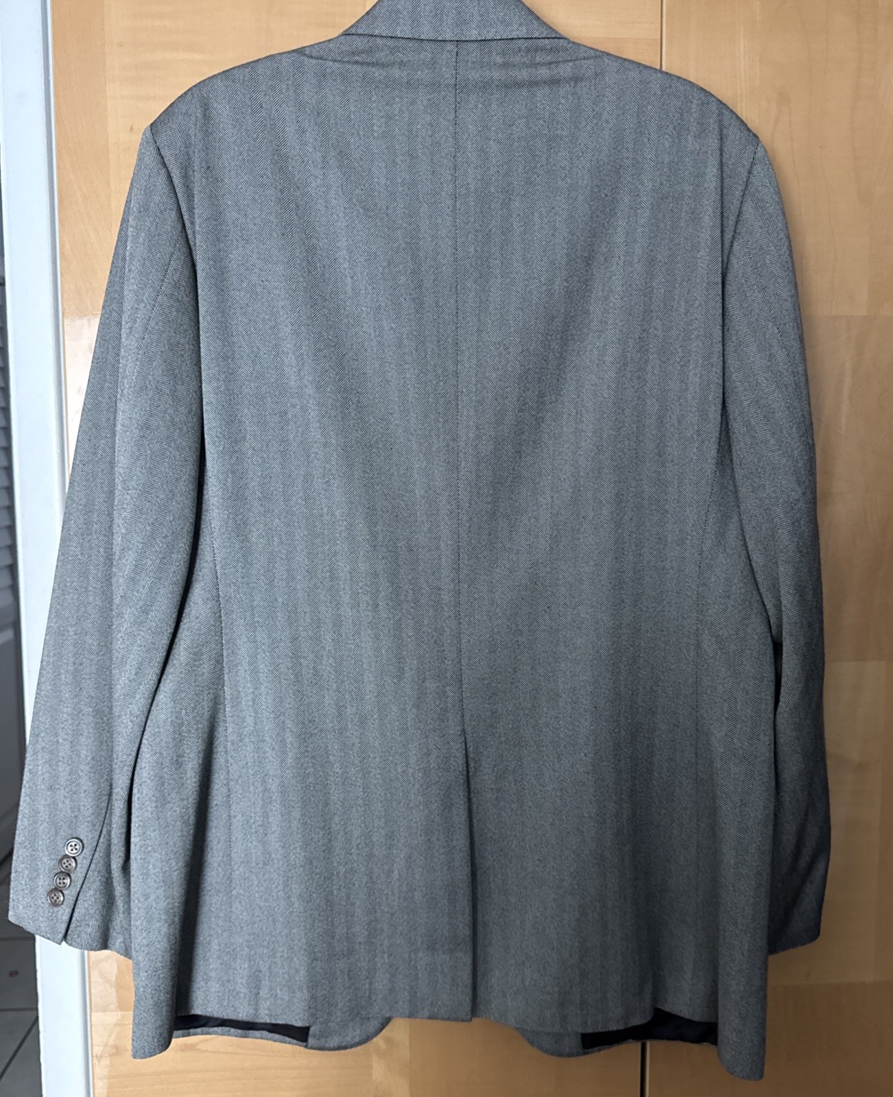 Polo Ralph Lauren ITALY Blue Label 44R Wool Blazer Coat Jacket Grey Striped 3B