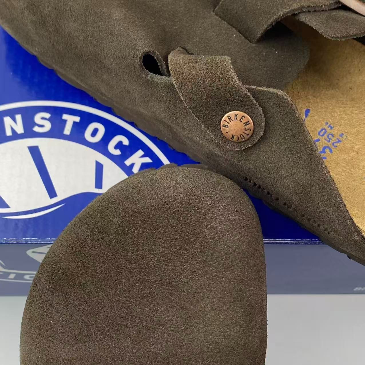 Birkenstock Boston Soft Footbed Mocha Suede Leather Unisex Shoes Clogs EU37-45