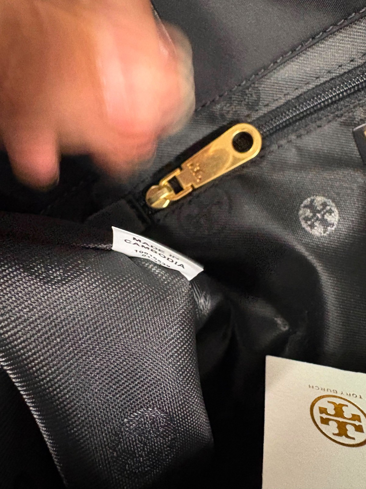 Tory Burch Ella Tote Large Black Nylon Shoulder Tote 55228