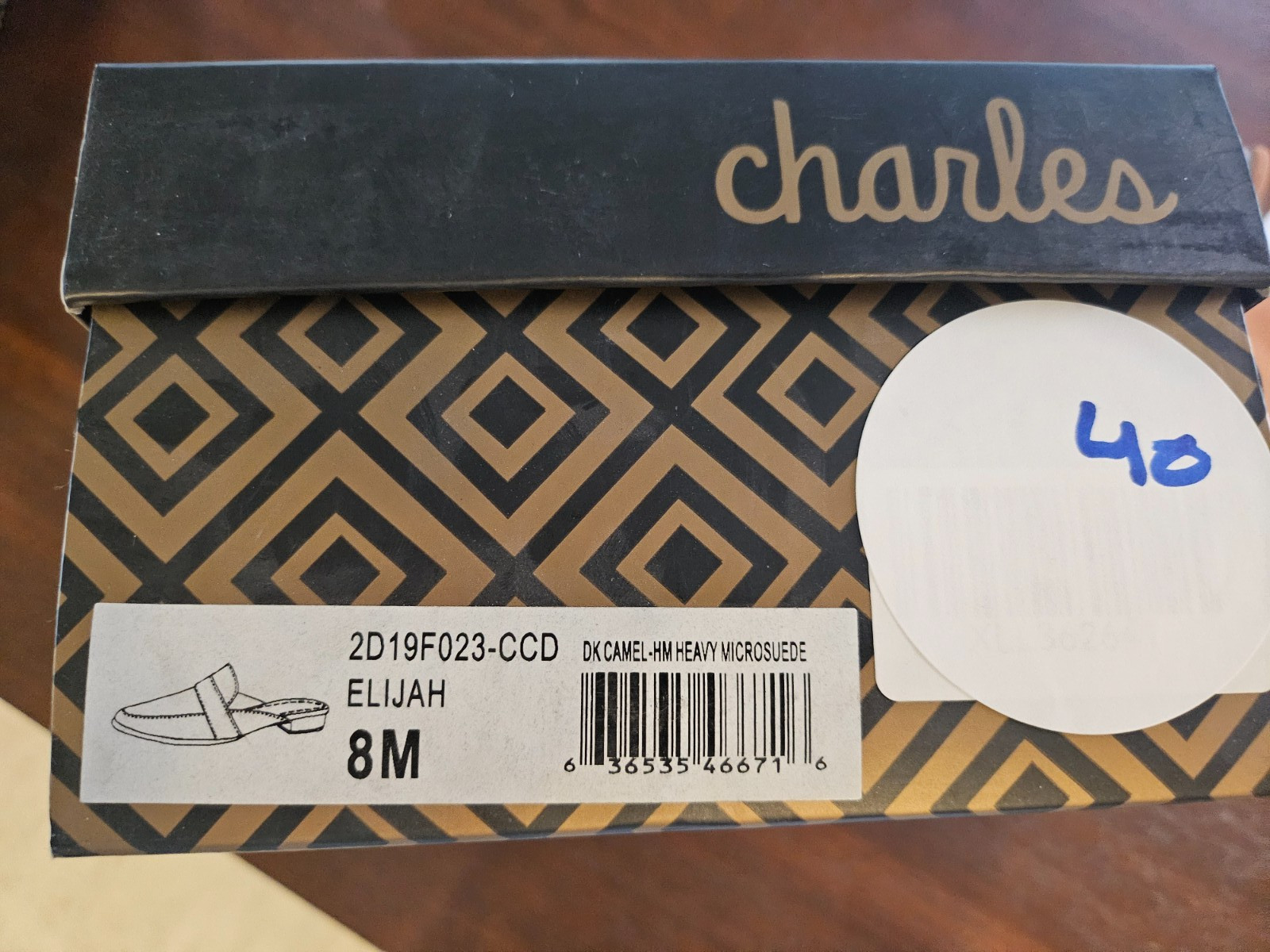 Charles by Charles David Elijah Flat Brown Mule slide Size 8 M New in Box $130