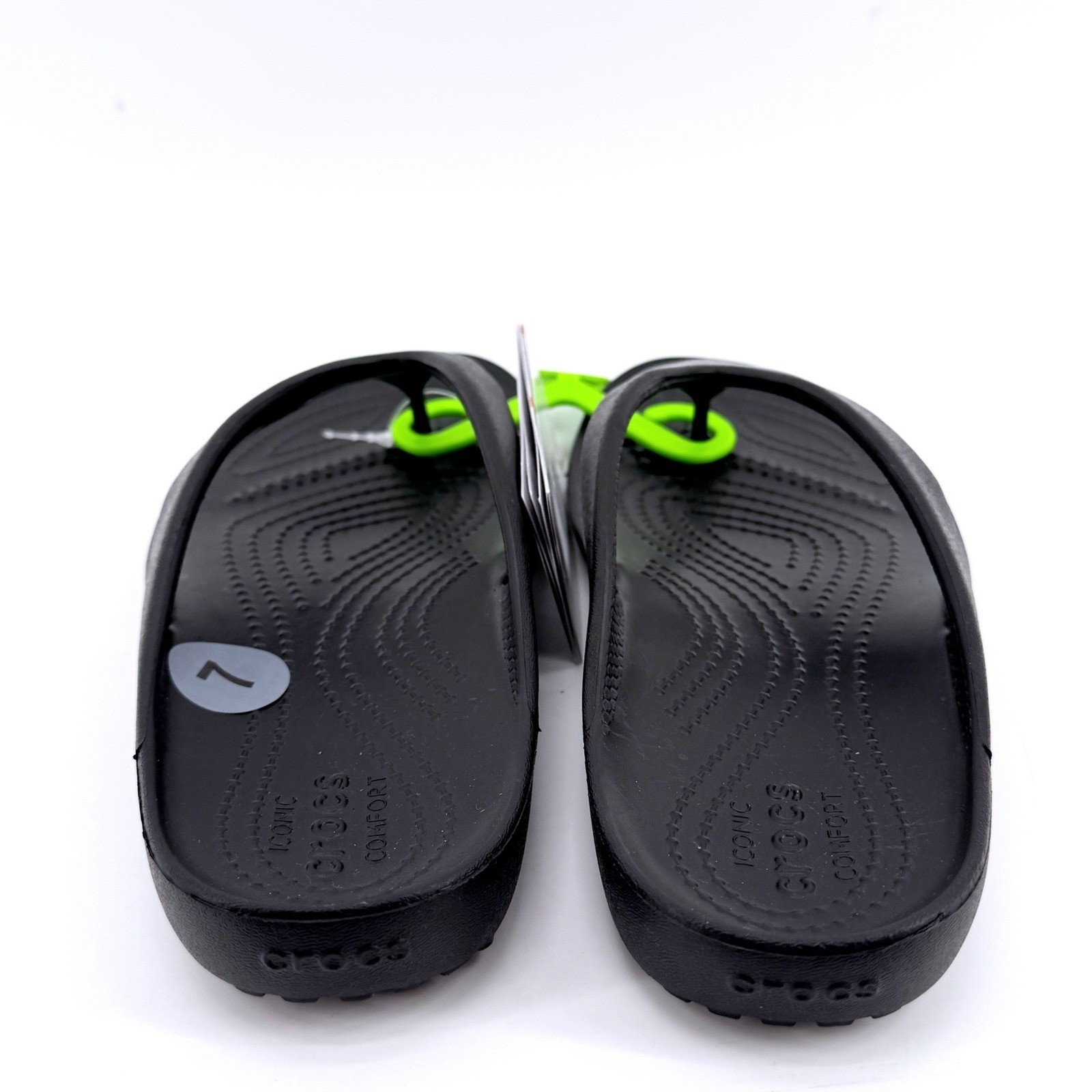 Crocs Kadee II Flip W Black Womens Size 7 Sandals Beach Vaca Pool 202492-001 NEW