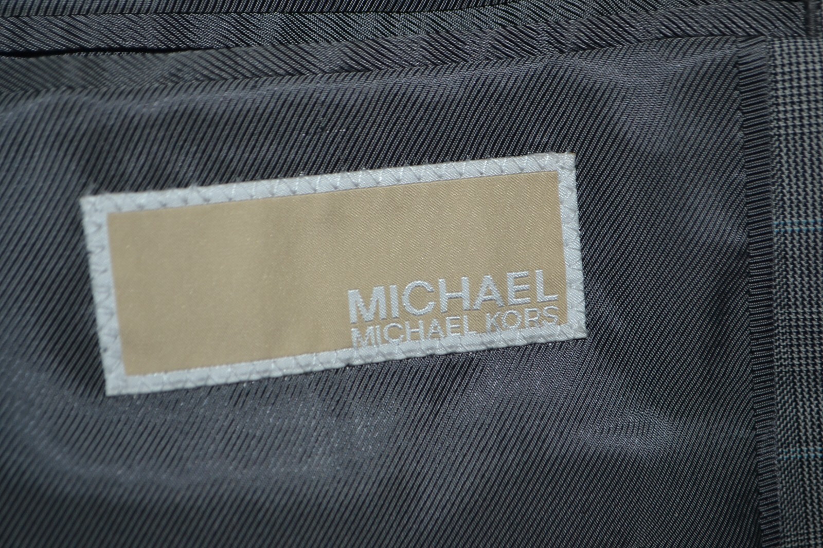 Michael Kors Men Gray Wool Blend Dual Vent Check Pattern Sports Coat Sz 46R