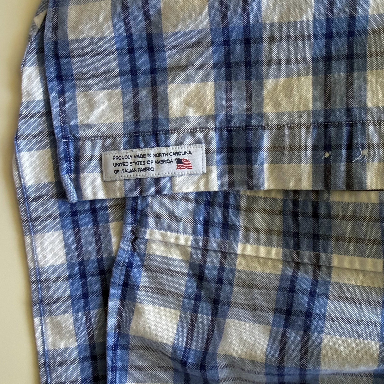 Brooks Brothers Milano Shirt S Small Blue Plaid Supima Cotton Made in USA Slim