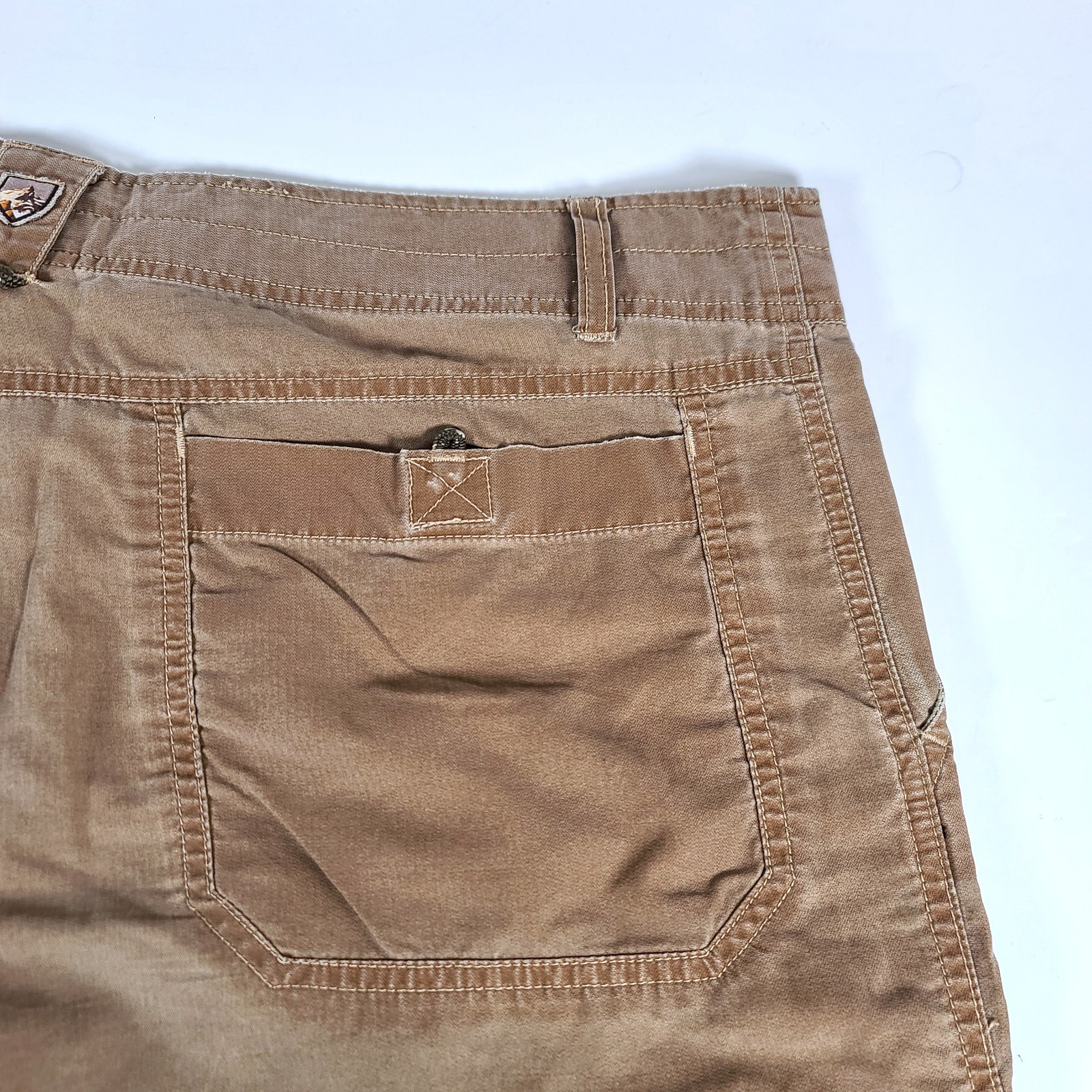 Kuhl Revolvr Cargo Shorts Men’s 36 Brown Nylon Cotton Quick Dry Zipper-Pockets