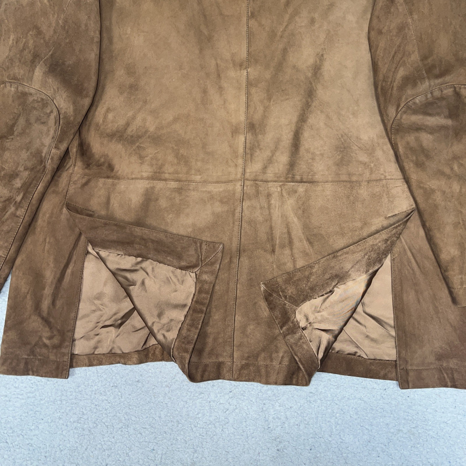 VTG Façonnable Goatskin Leather Sport Coat Men’s Sz 2XL XXL Brown Suede Jacket