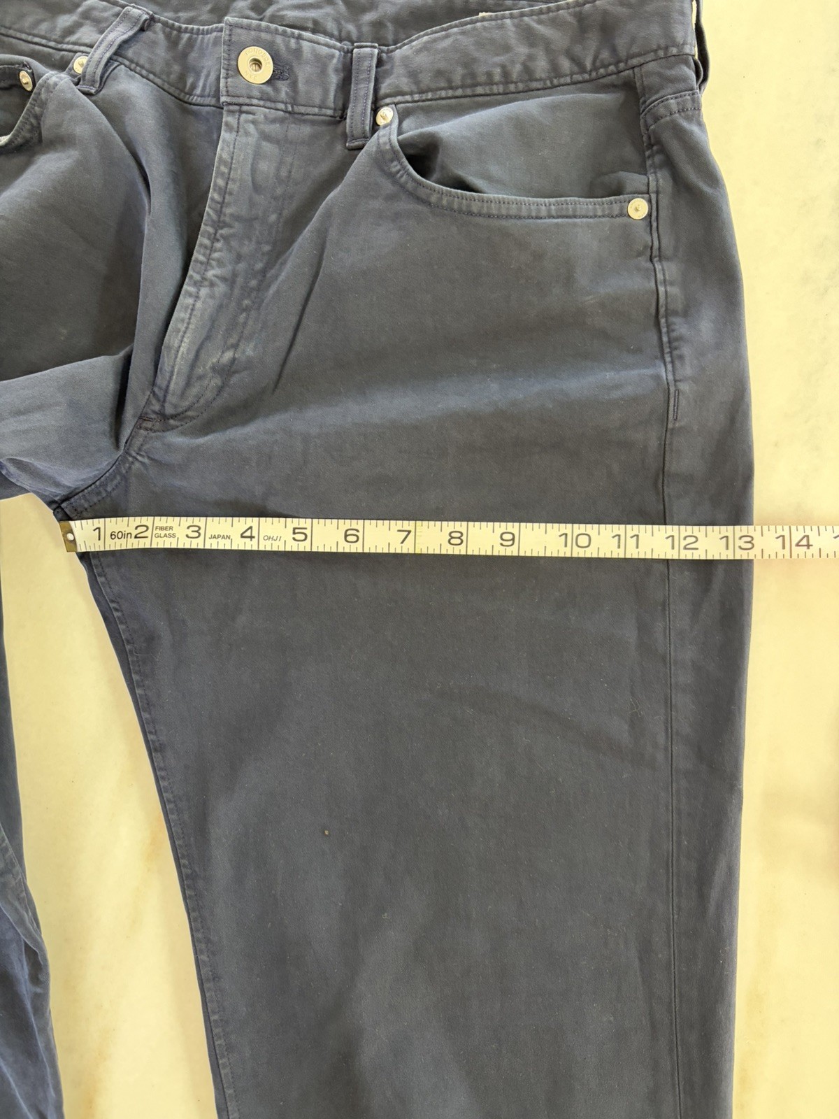 Bonobos Italian Brushed 5-Pocket Pants 34×36 Slim Fit Dark Navy Blue Mint