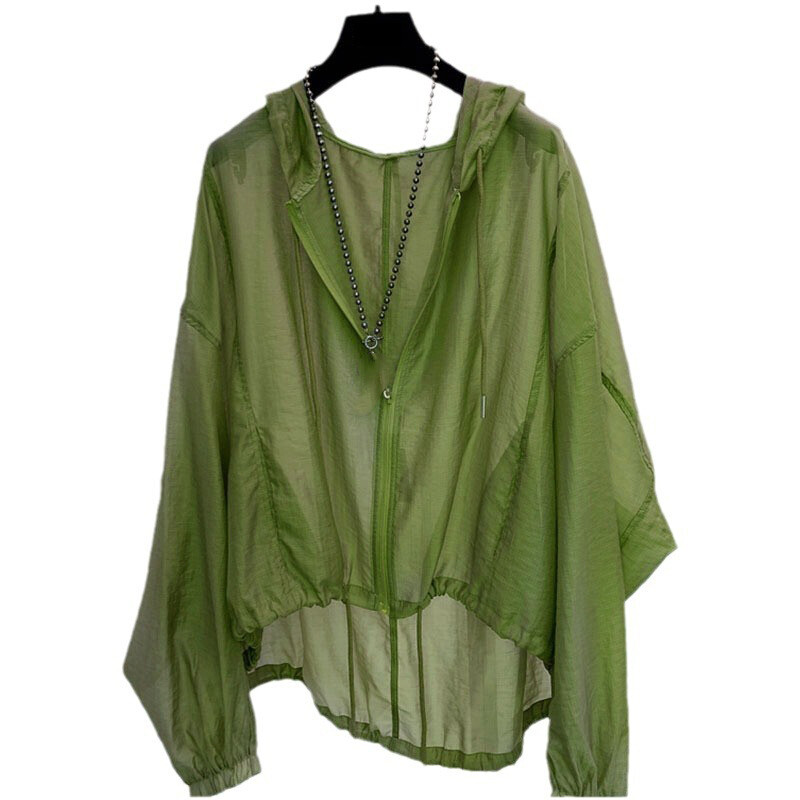 Womens Summer Sun-proof Hooded Jackets Coats Loose Breathable Lightweight Tops
