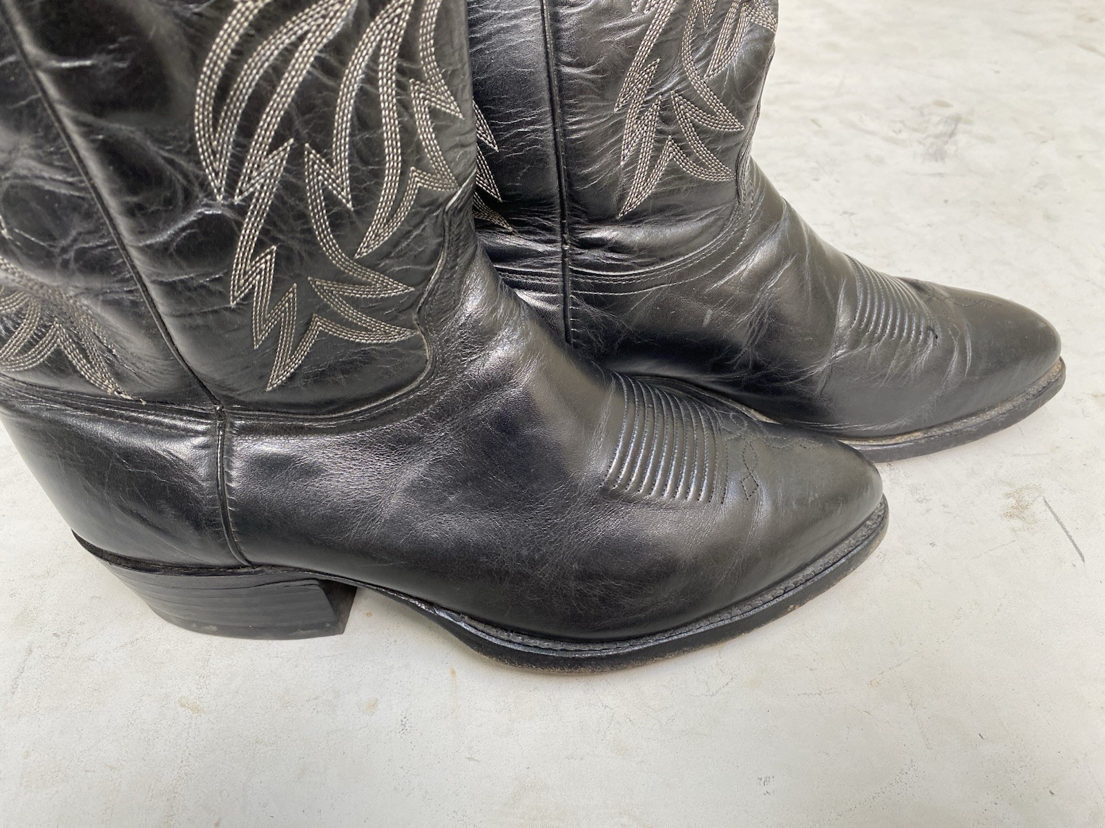 J Chisholm Thieves Market Exclusive Black Leather Cowboy Boots Men’s 11.5 D