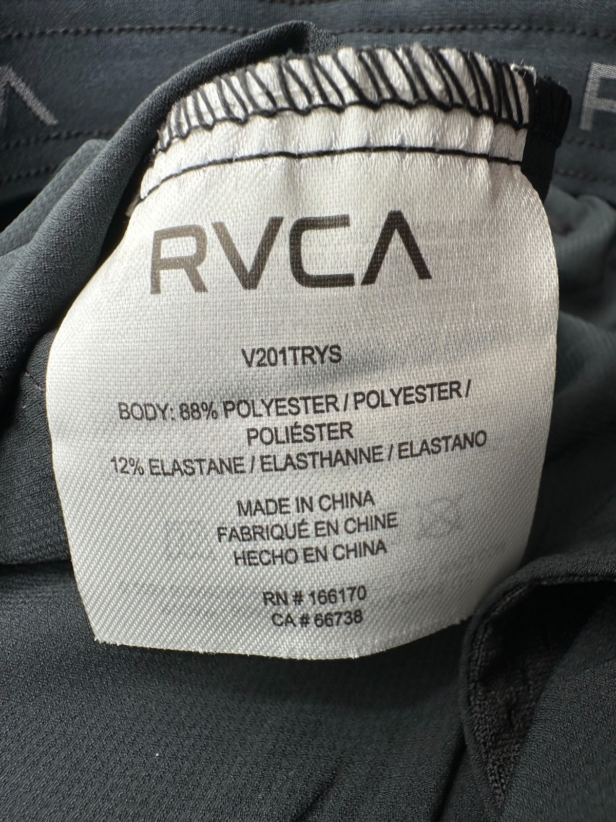 $60 RVCA Men’s Yogger Stretch Elastic Waist Shorts 8″ – Black – Medium -New Tag