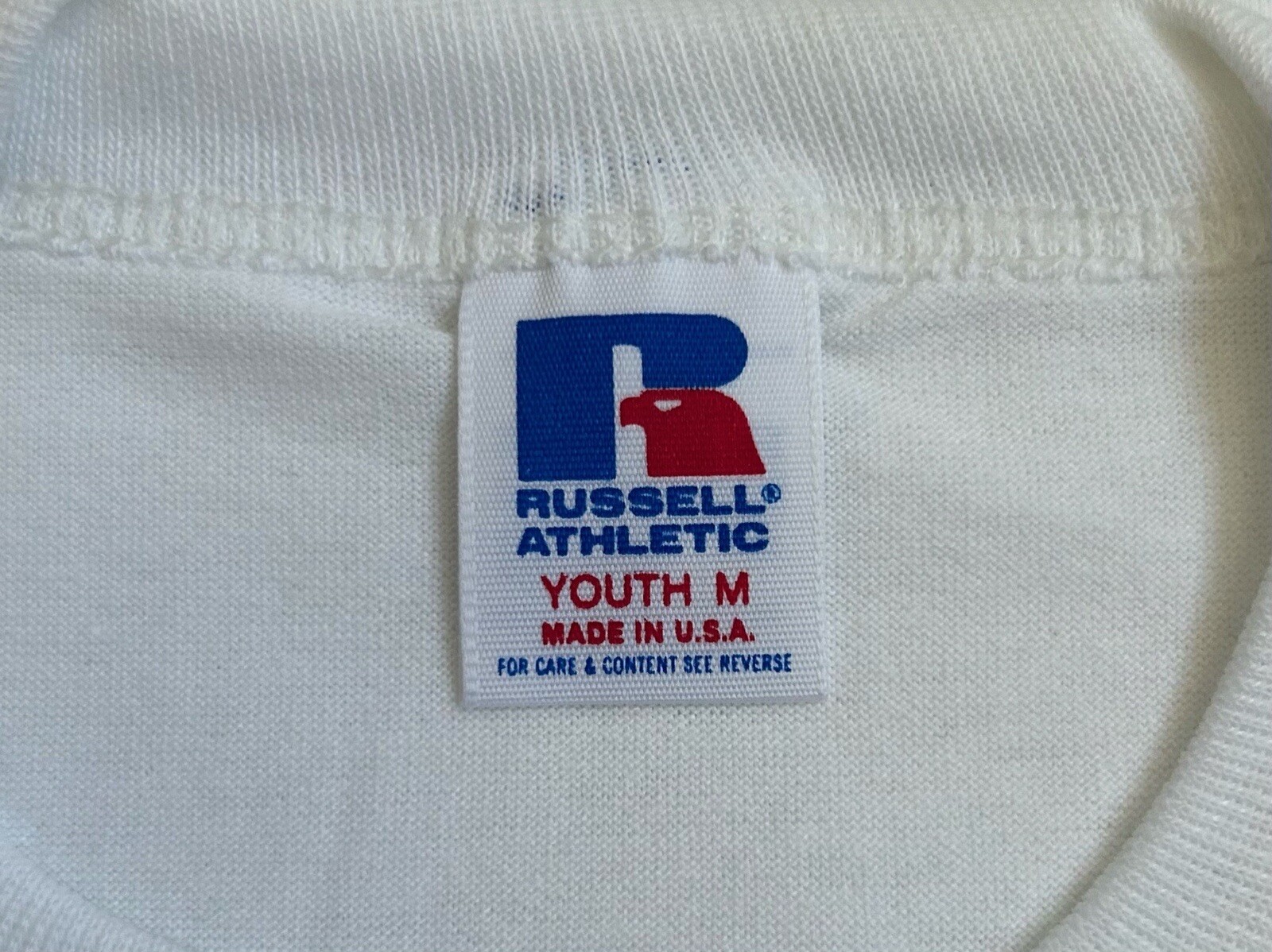 vintage russell athletic henley t-shirt youth sz medium NOS NWOT 90s USA made