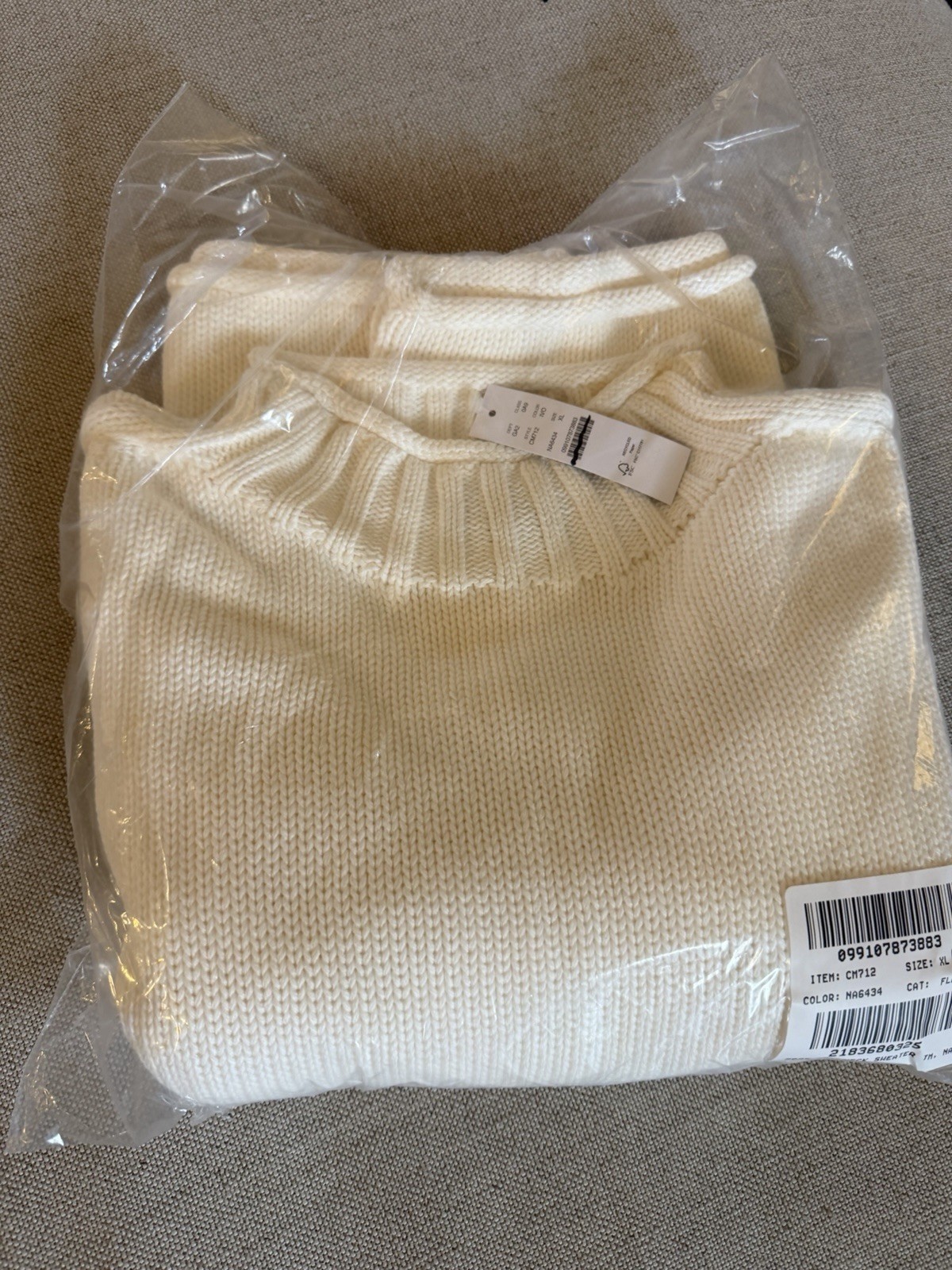 J CREW 2025 100% Cotton Rollneck™ sweater Ivory White CM712 size XS, S, M