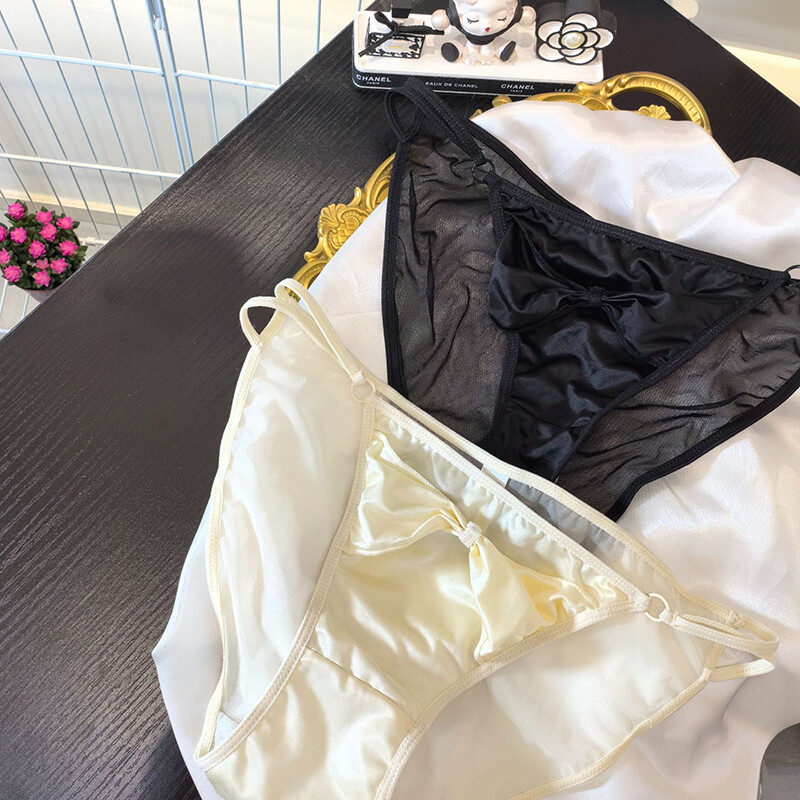6pcs Lot Sexy Womens Satin Panties Lingeries Cute Bow Bikinis Ladies Underwear