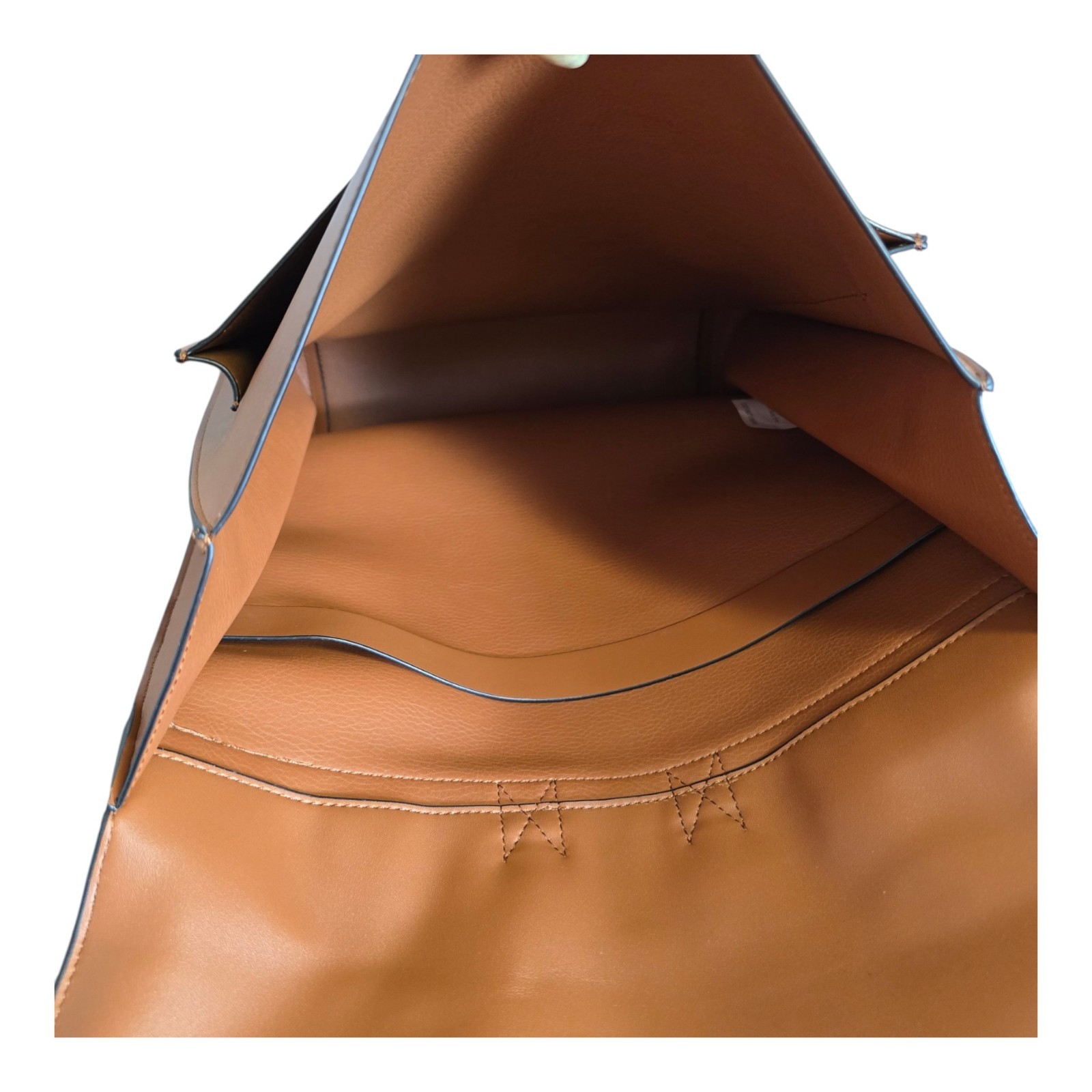 ECOSUSI Faux Leather Backpack Satchel Laptop Bag w Matching Clutch Caramel Brown