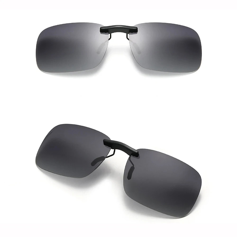 KLASSNUM Polarized Rimless Clip-On Sunglasses UV400 Anti-Glare Driving Unisex
