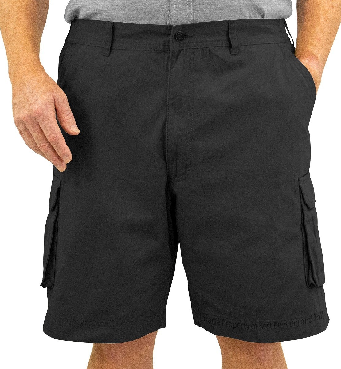 ROCXL Cargo Shorts with Expandable Waist Back Pocket Flaps – BLACK Size 68